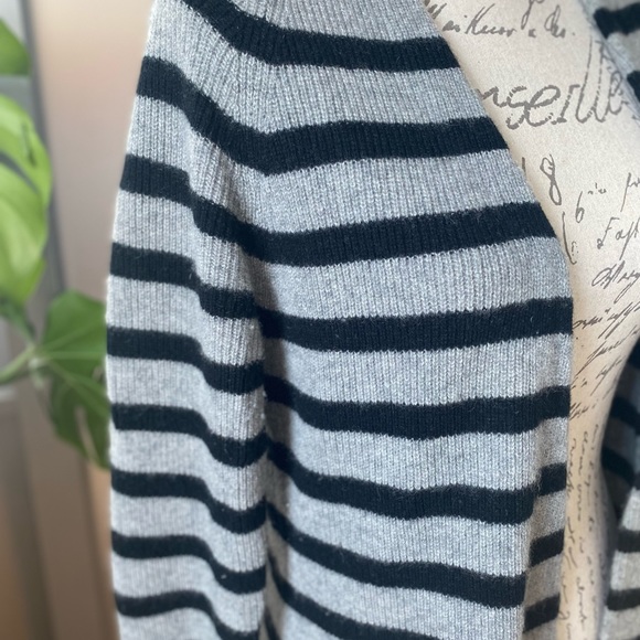 100% Cashmere Soft Striped Long Cardigan, Small - Picture 2 of 7